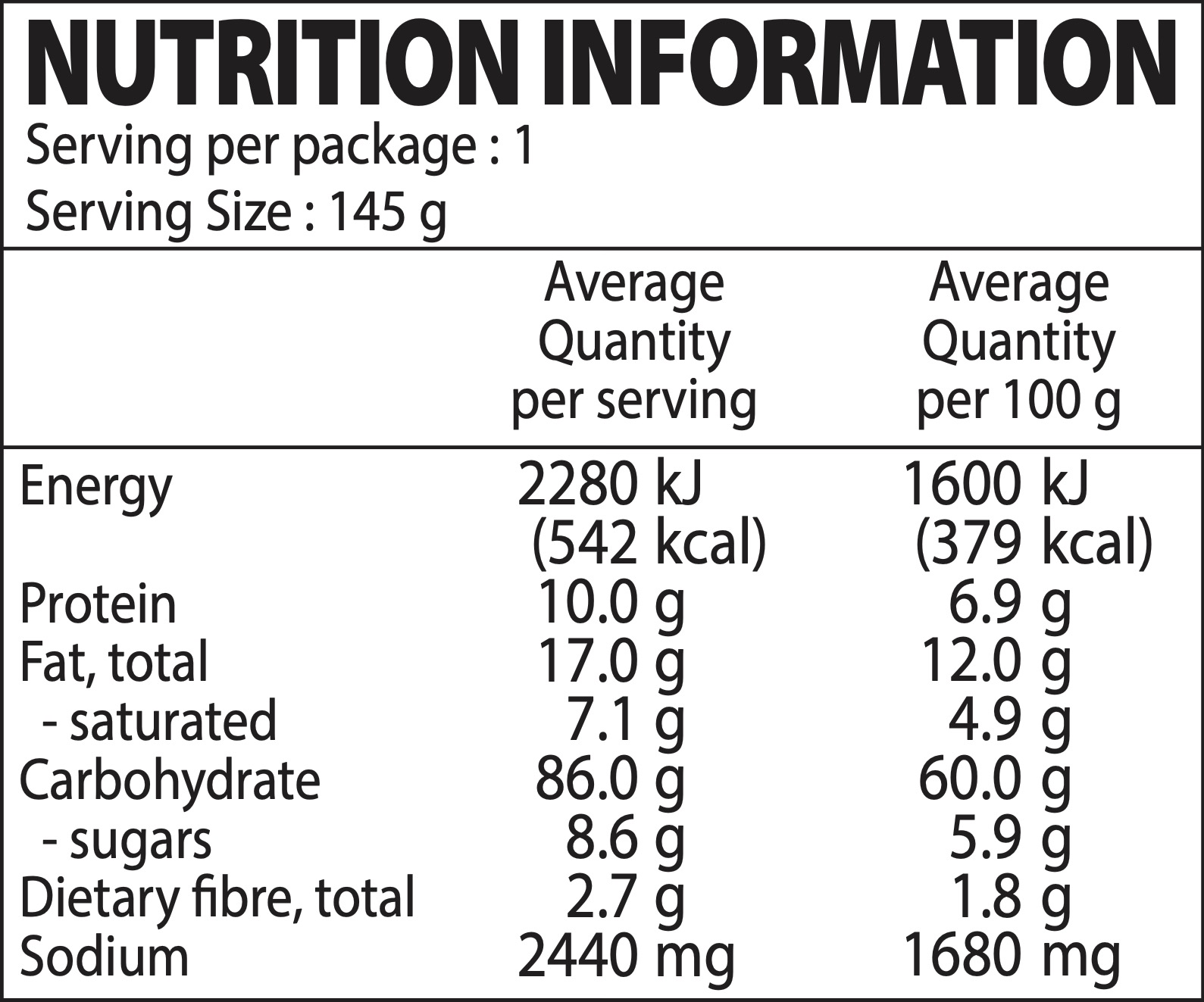 Nutrition Facts